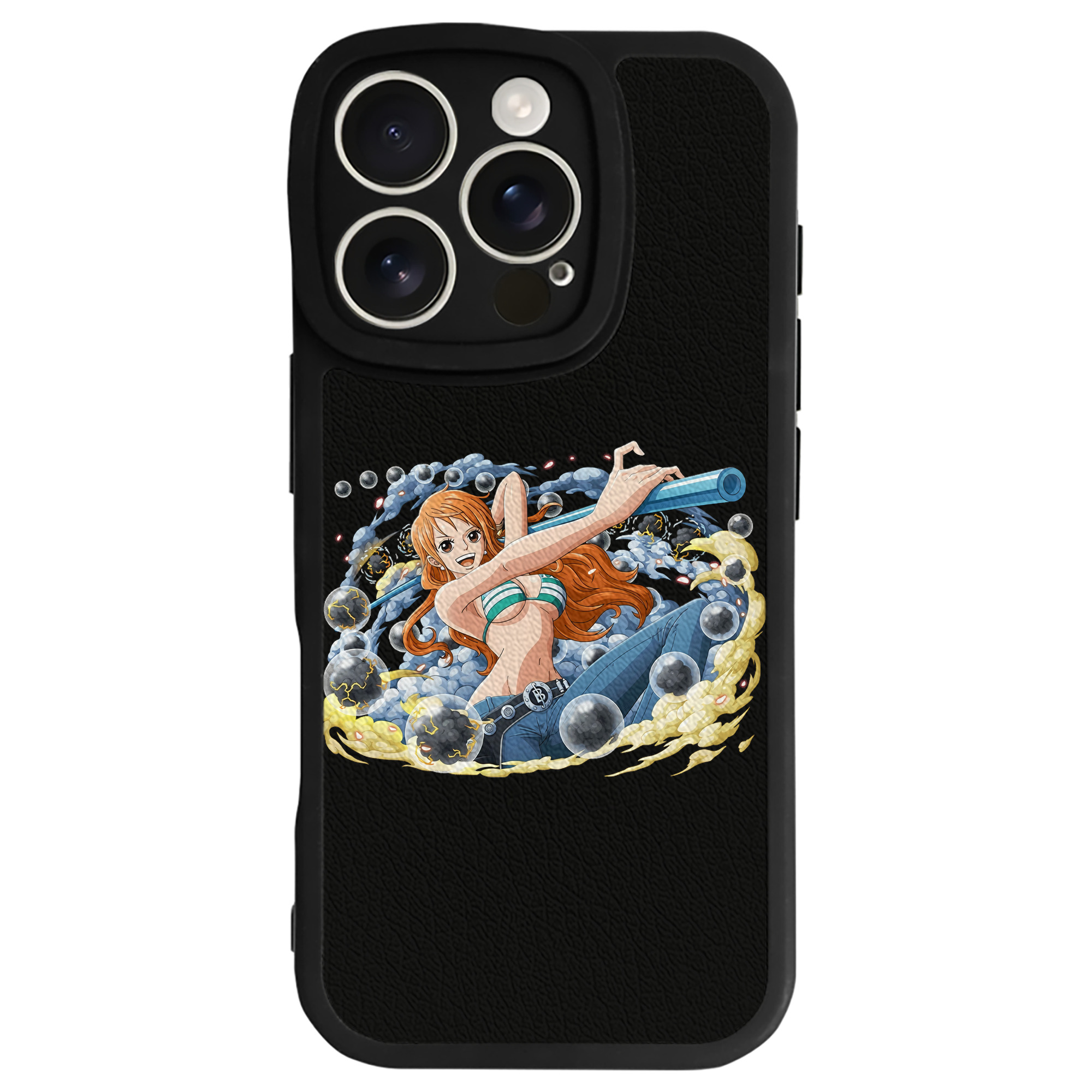 （画像用） ワンピース ナミ ONE PIECE Nami 【iPhone 16シリーズ対応】シリコンスマホケース（レザー調） 材質：シリコン